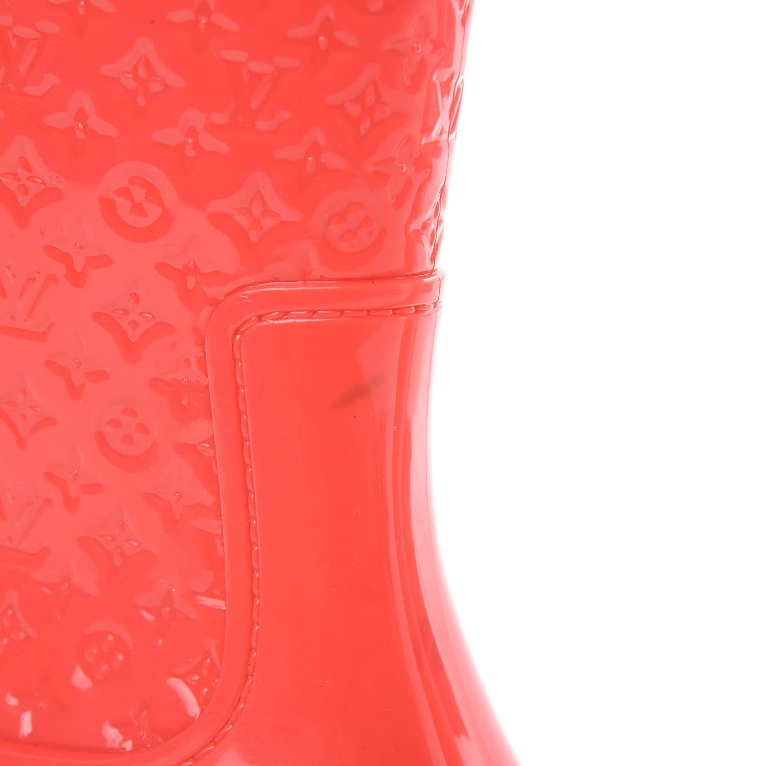 Louis Vuitton Rubber Embossed Monogram Splash Rain Boots 36 Coral 11 of 12