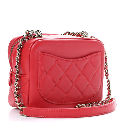 Chanel Lambskin Quilted Studded Beauty Begins Bag Fuchsia 3 of 9