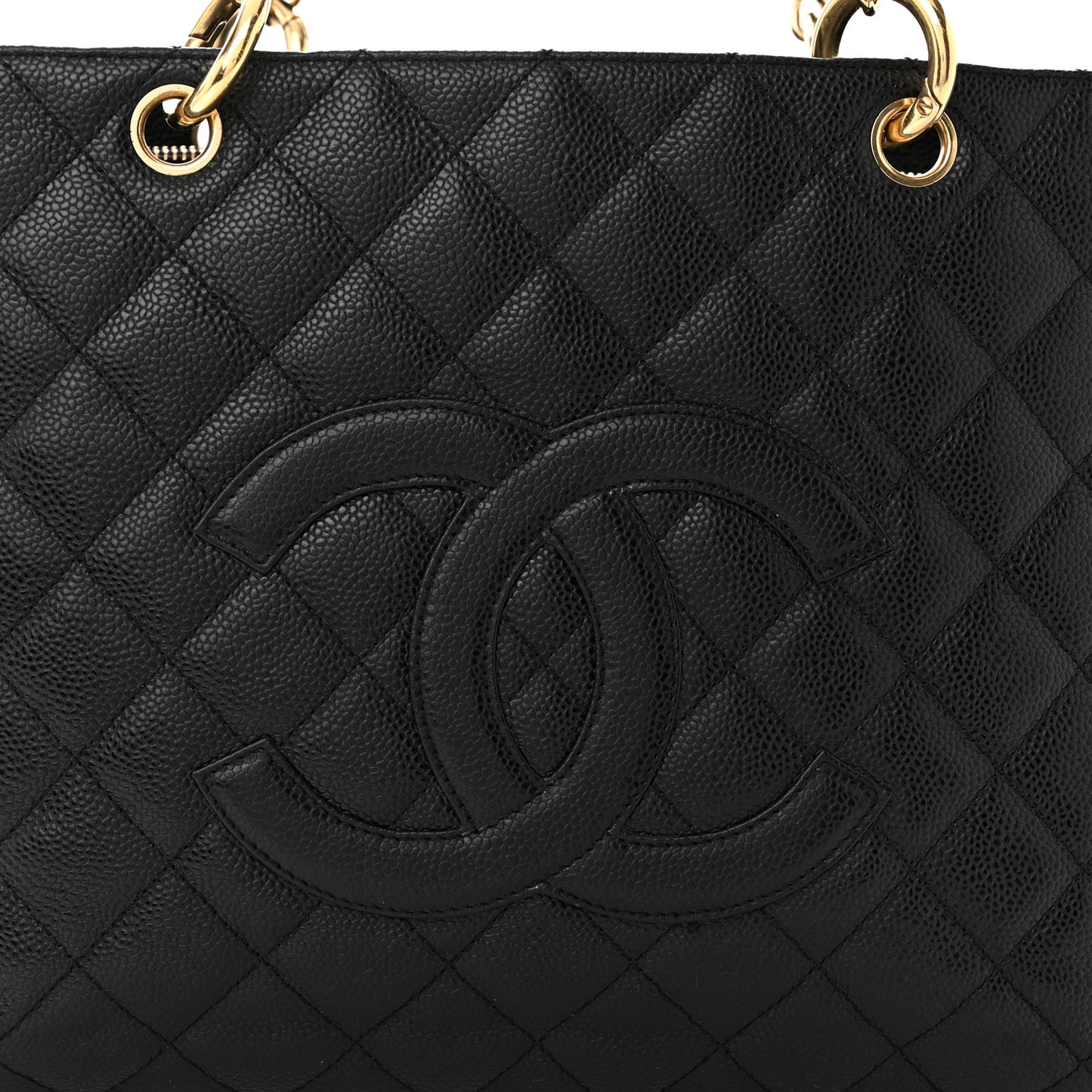 Caviar Quilted Grand Shopping Tote GST Black