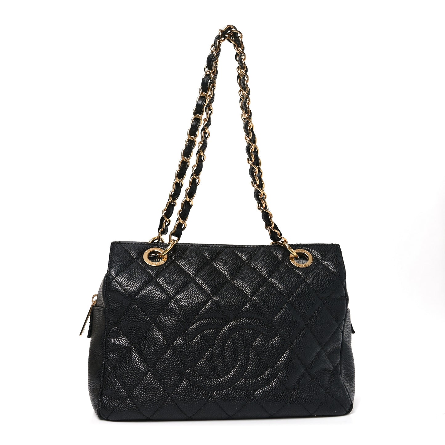 Caviar Quilted Petit Timeless Tote PTT Black
