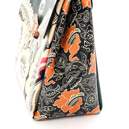 Valentino Garavani Calfskin Floral Print Mime Single Handle Bag Green 16 of 16