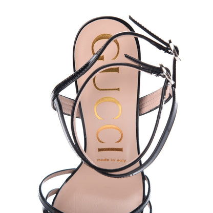 Gucci Vernice Crystal Sandals 36 Black 7 of 9