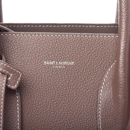 Saint Laurent Grained Calfskin Topstitch Small Classic Sac De Jour Taupe 9 of 12