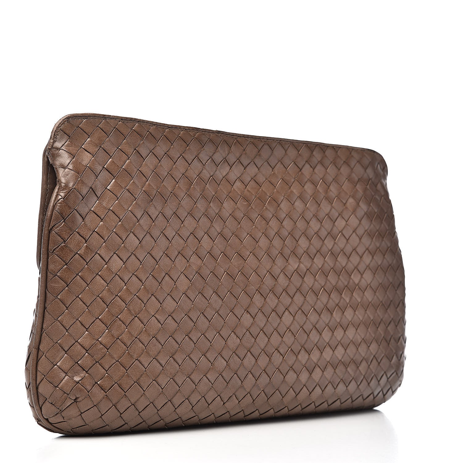 Bottega Veneta Nappa Intrecciato Flap Clutch Brown Taupe 3 of 8