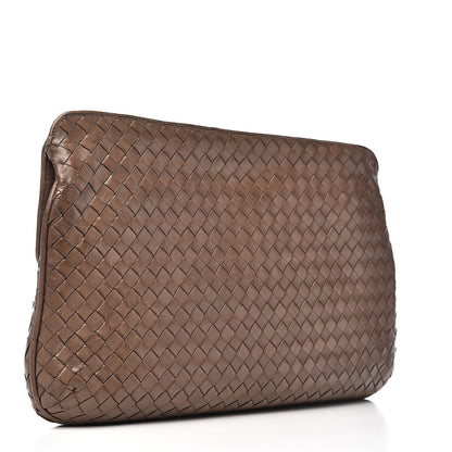 Bottega Veneta Nappa Intrecciato Flap Clutch Brown Taupe 3 of 8