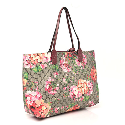 Gucci GG Supreme Monogram Blooms Medium Reversible Tote Beige Multicolor Dry Rose 4 of 15