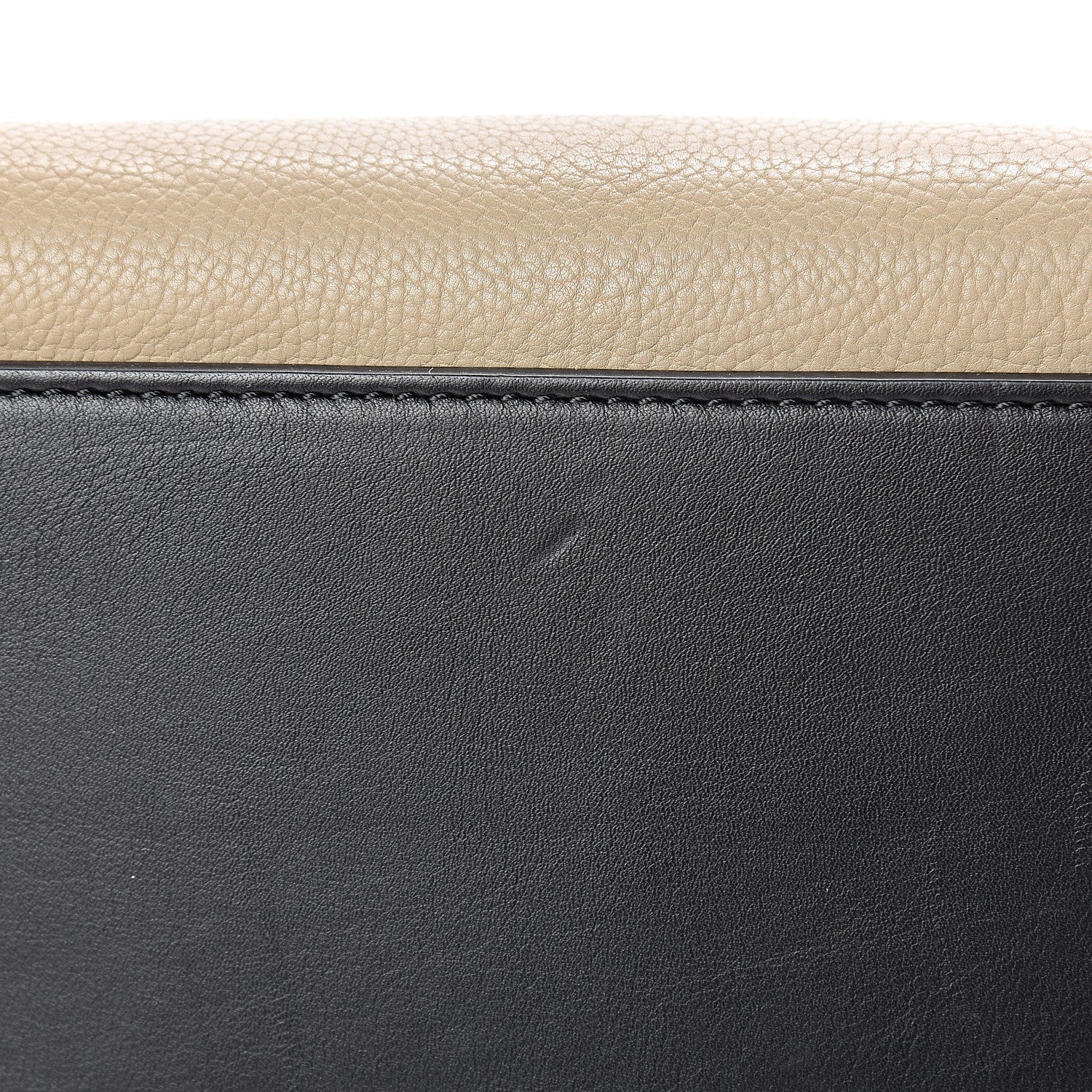 Celine Textured Calfskin Medium Bi-Color Edge Shoulder Bag Black Beige 10 of 15