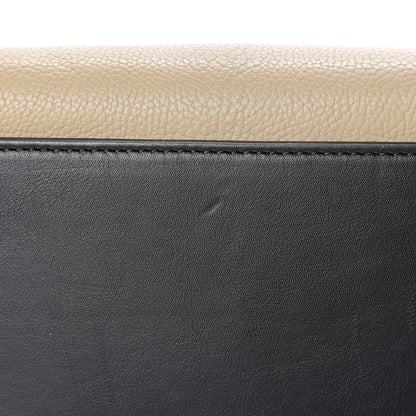 Celine Textured Calfskin Medium Bi-Color Edge Shoulder Bag Black Beige 10 of 15