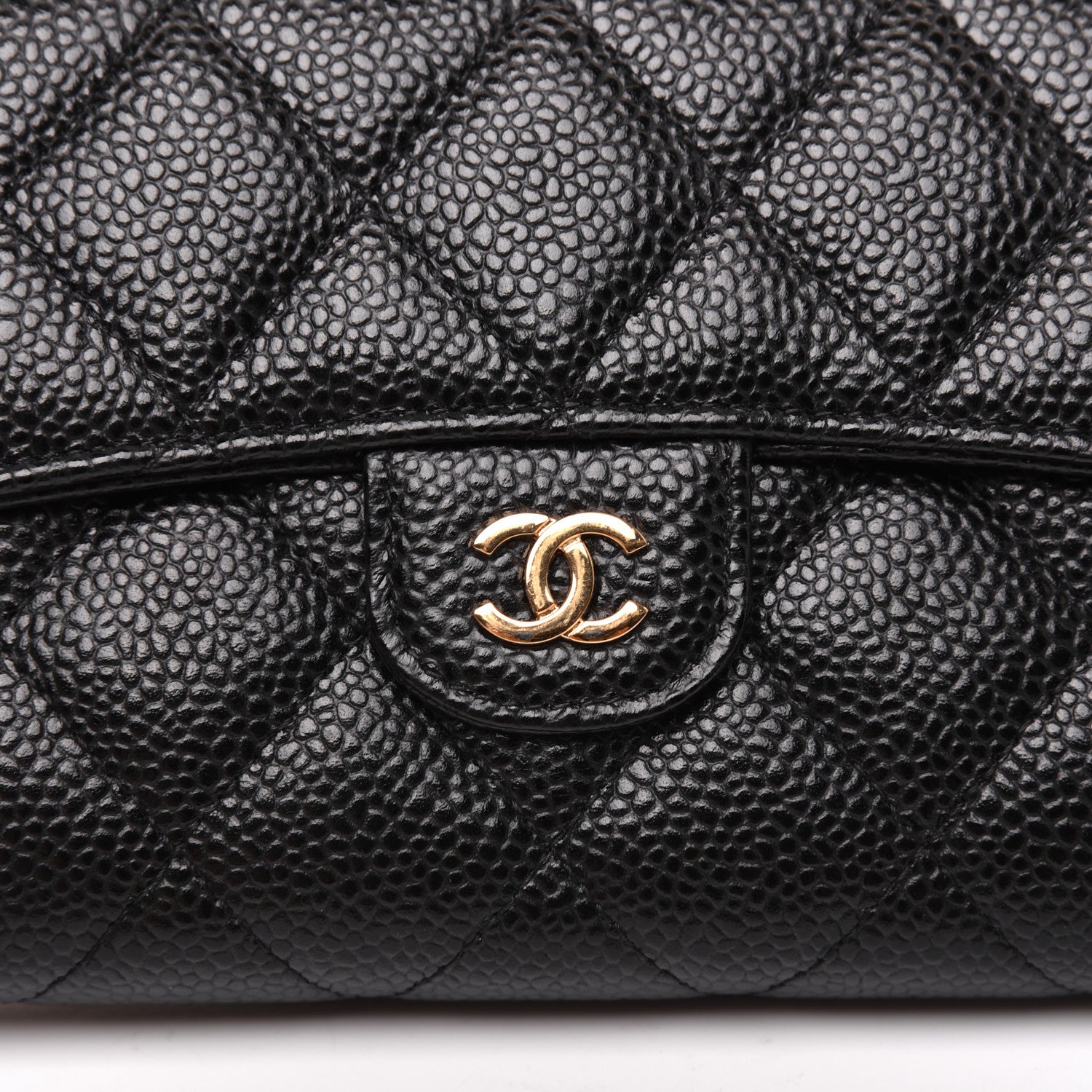 Chanel Caviar Quilted Large Gusset Flap Wallet Black 12 of 14