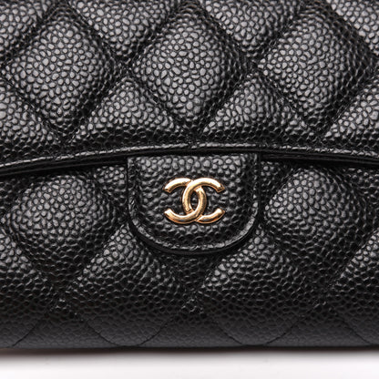 Chanel Caviar Quilted Large Gusset Flap Wallet Black 12 of 14