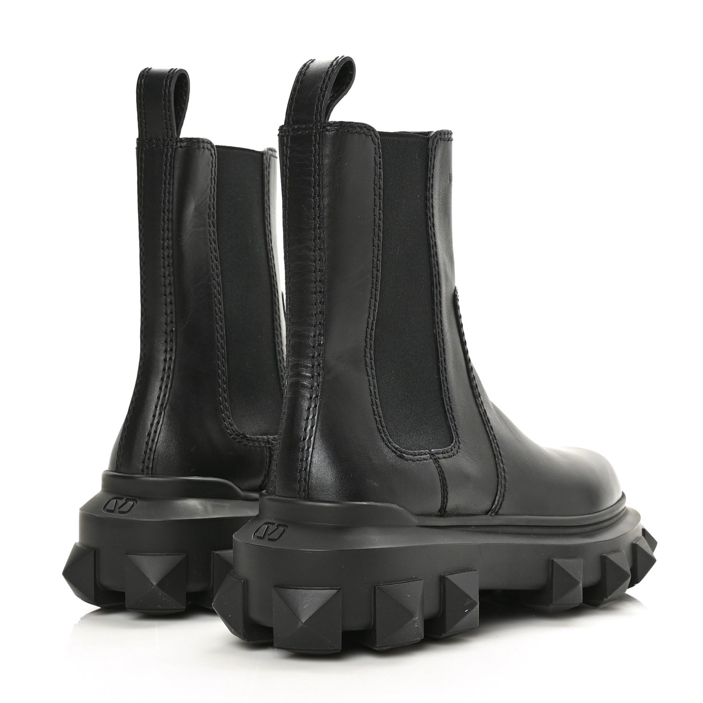 Calfskin Womens Trackstud Beatle Chelsea 45/55mm Ankle Boots 38 Black