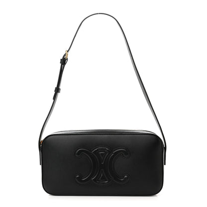 Celine Smooth Calfskin Cuir Triomphe Camera Shoulder Bag Black 1 of 9