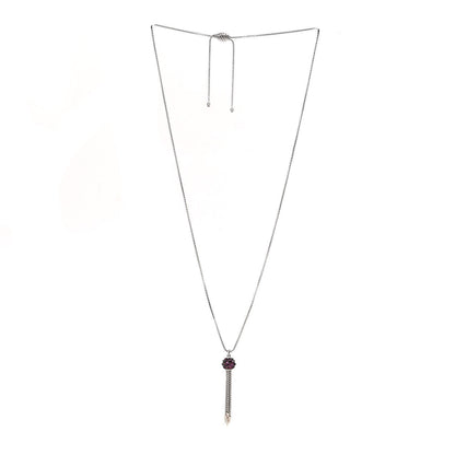 David Yurman Sterling Silver Rhodolite Garnet Cable Berries Tassel Necklace 3 of 7