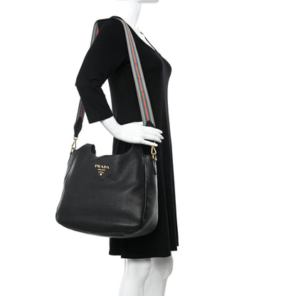 Prada Vitello Daino Hobo Black 2 of 12