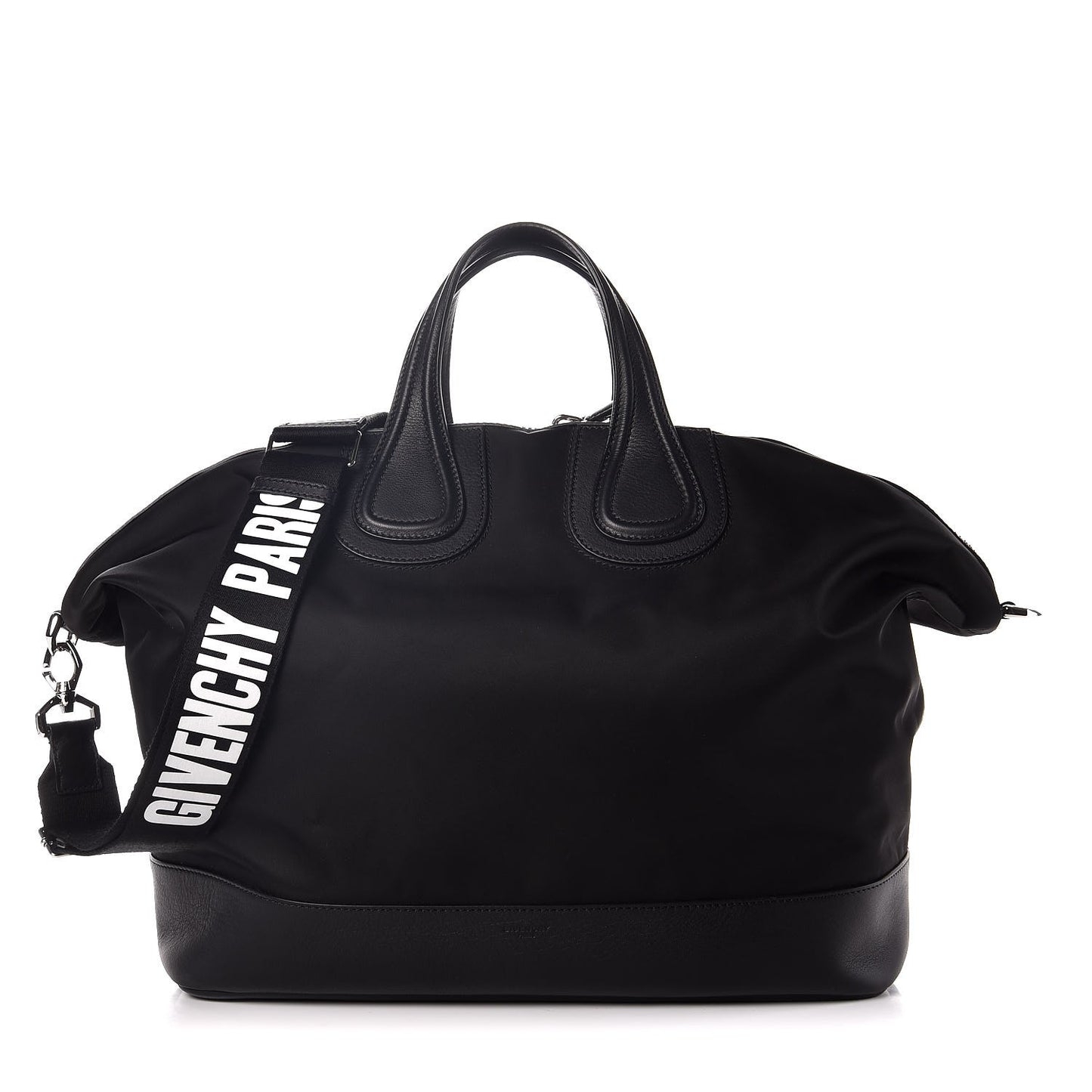 Nylon Calfskin Nightingale Holdall Logo Strap Black