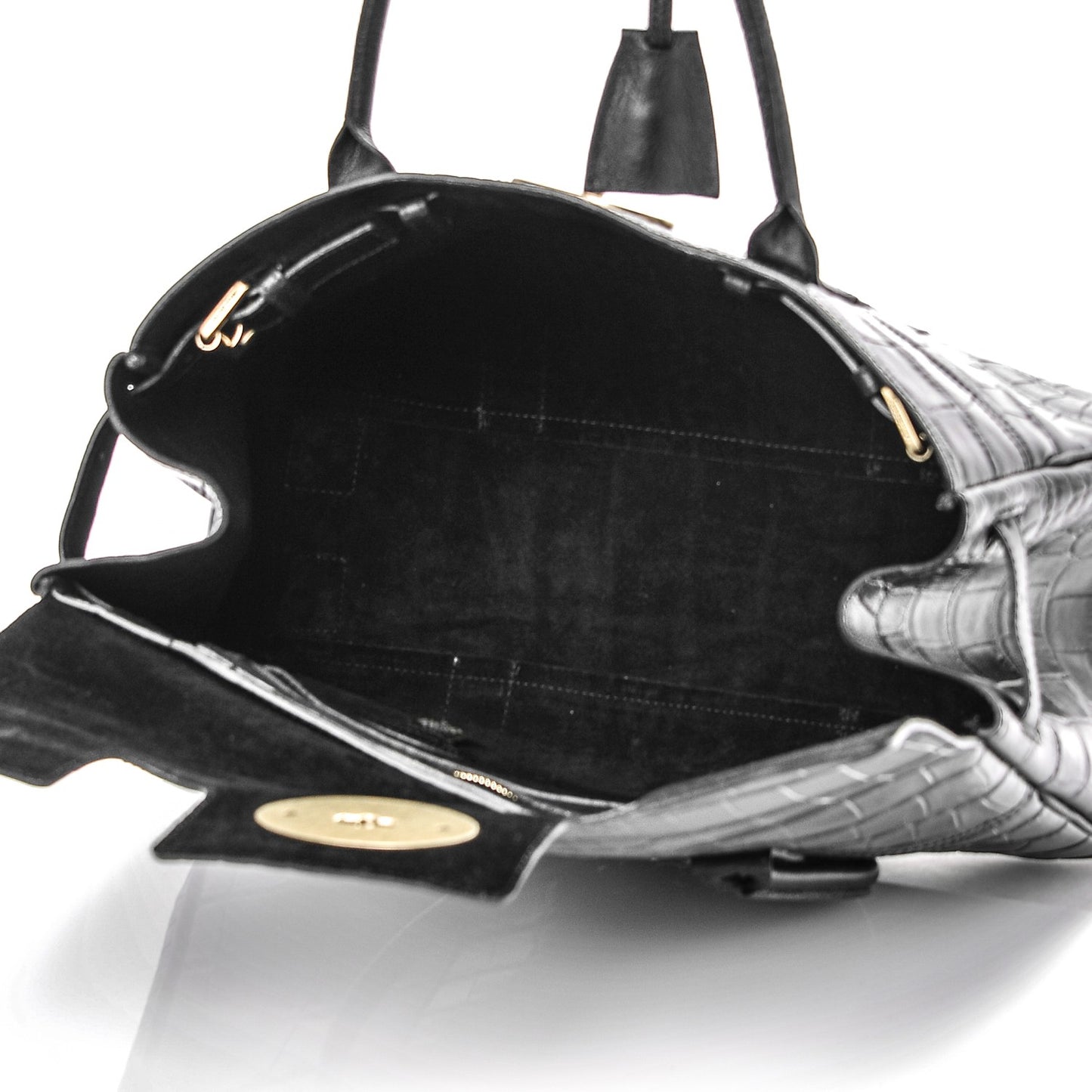 Crocodile Embossed Bayswater Black