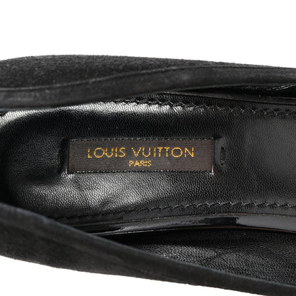Louis Vuitton Suede Monogram Kimono Open Toe Pumps 37 Black 8 of 10