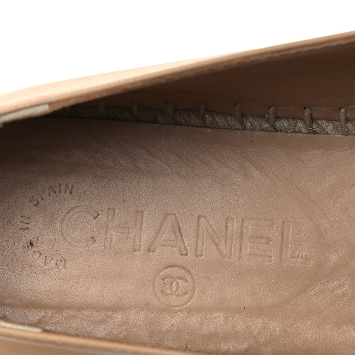 Chanel Lambskin CC Espadrilles 40 Beige Black 9 of 13
