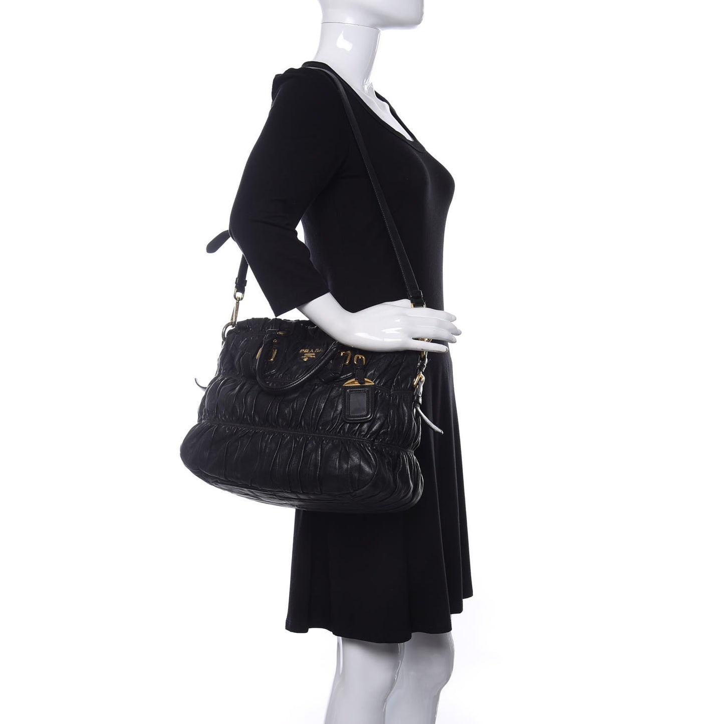 Nappa Gaufre Tote Black
