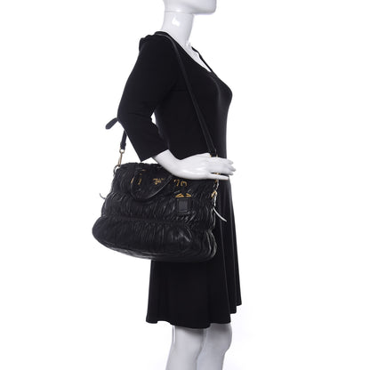 Prada Nappa Gaufre Tote Black 2 of 13