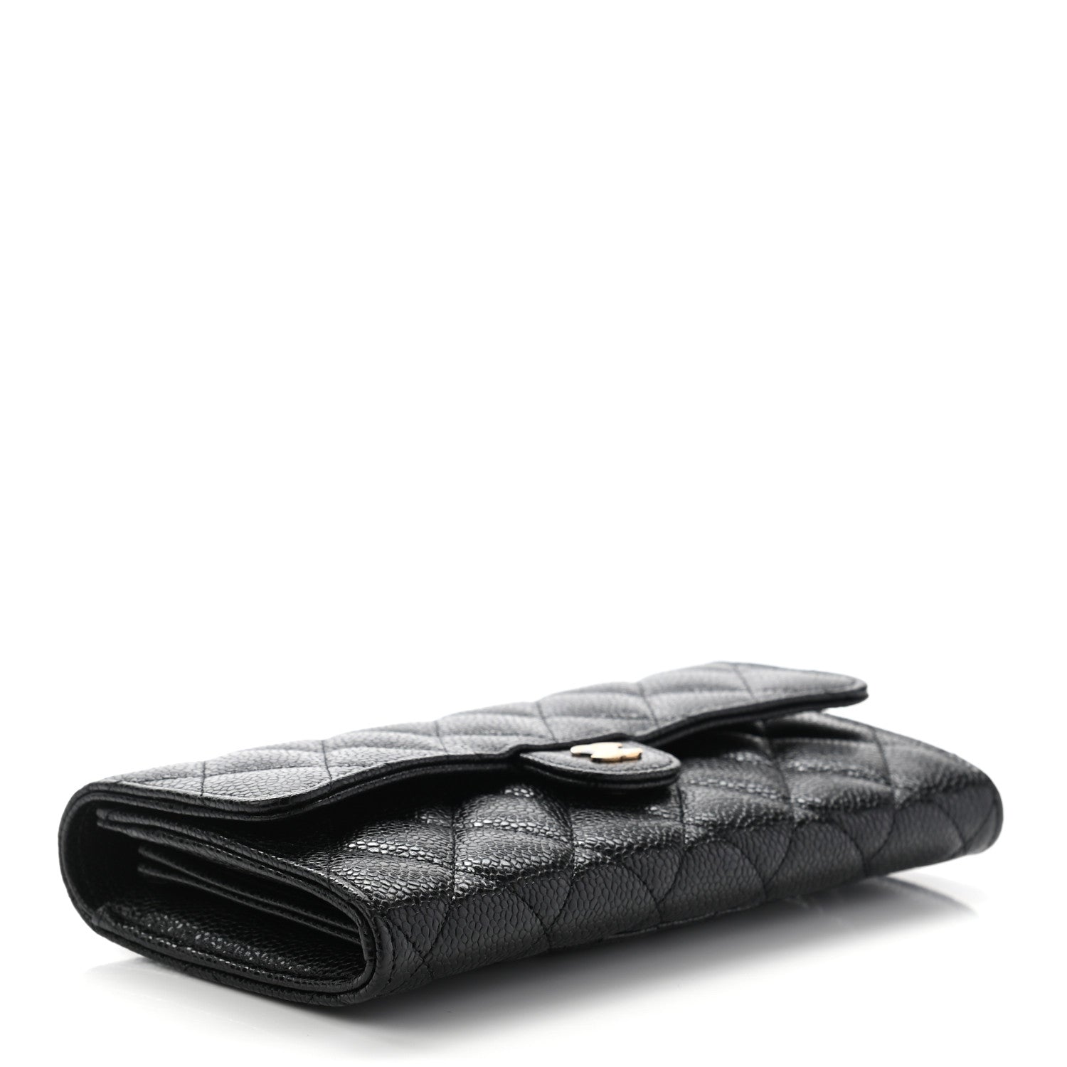 Chanel Caviar Quilted Large Gusset Flap Wallet Black 4 of 8