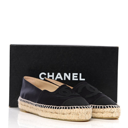Chanel Satin Grosgrain CC Espadrilles 37 Black 11 of 11