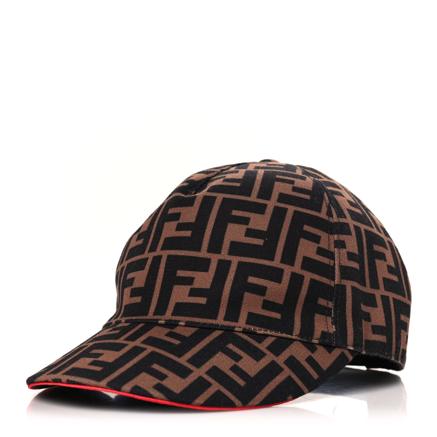 Fendi Canvas FF Reloaded Baseball Hat Tobacco Red 1 of 7
