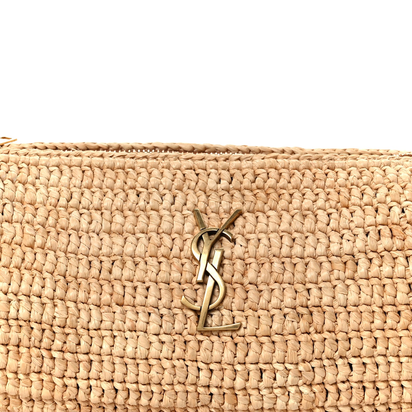 Raffia Monogram Cassandre Small Cylindric Bag Natural Brick