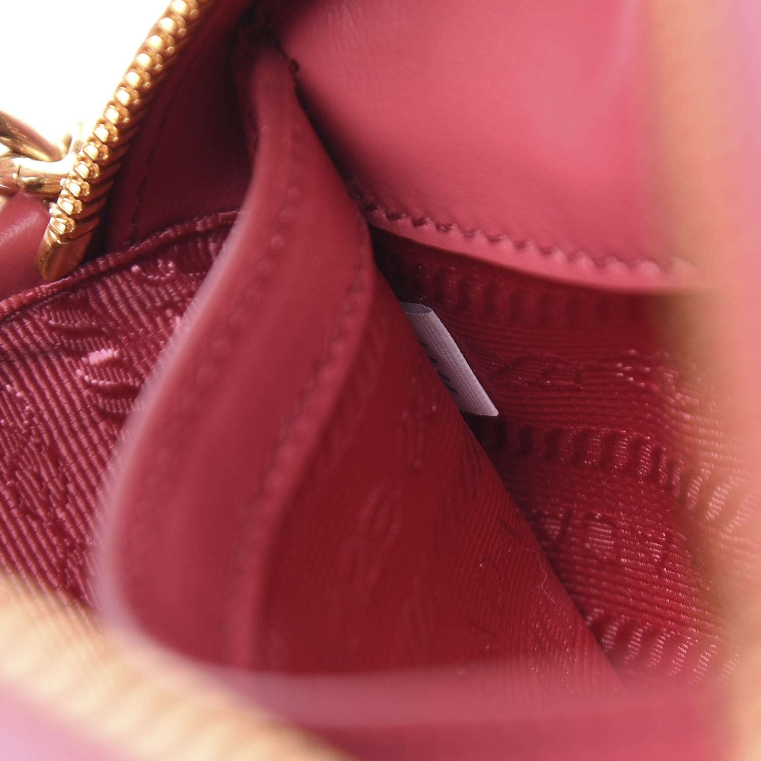 Prada Soft Calfskin Impunture Diagramme Chain Crossbody Peonia 7 of 10