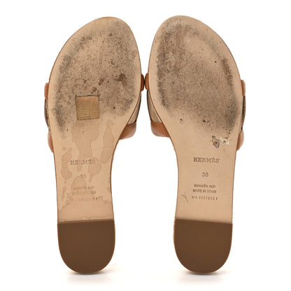Hermes Nappa Famosa Espadrille Sandals 38 Naturel 5 of 9