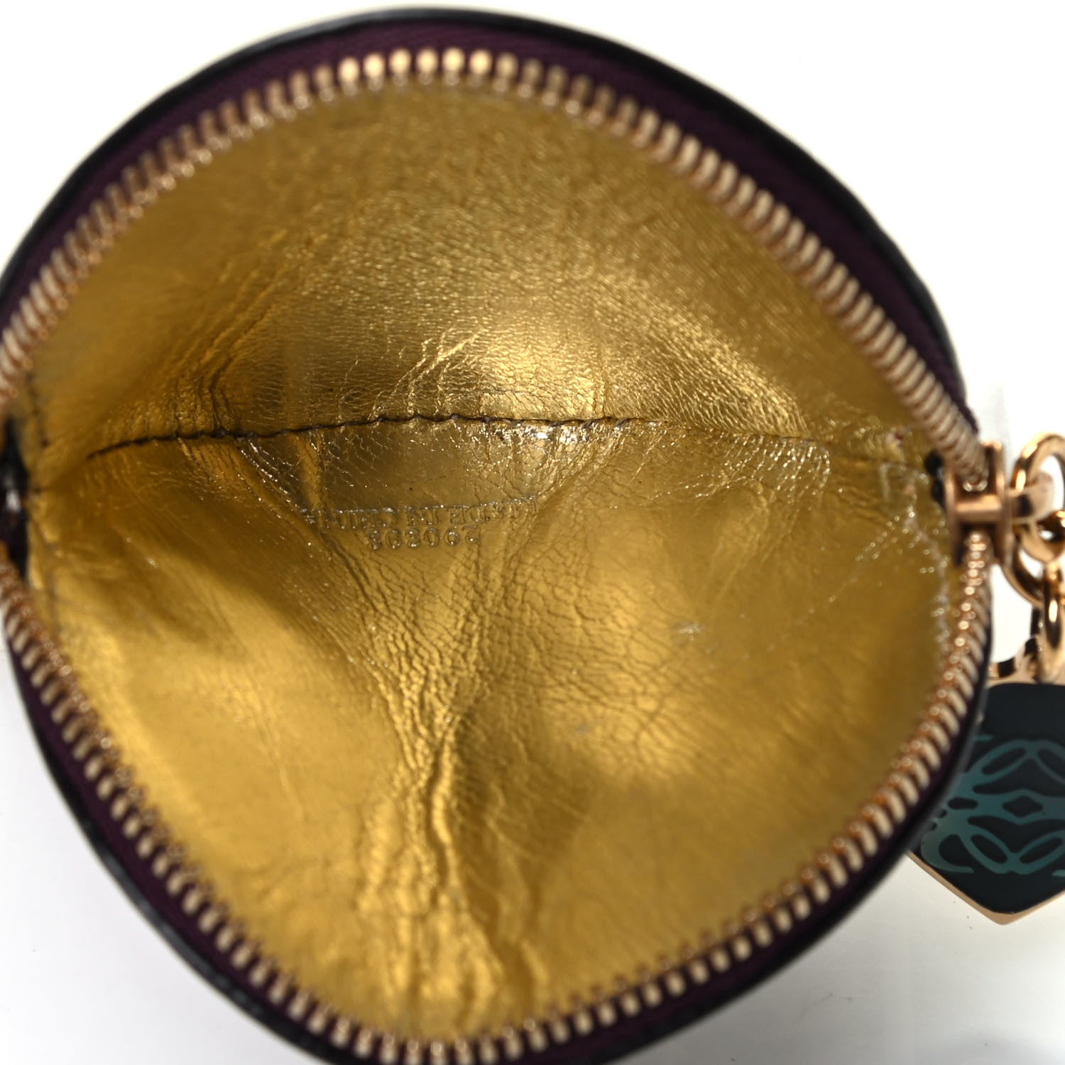 Loewe Patent Charms Zip Coin Purse Burgundy 4 of 4