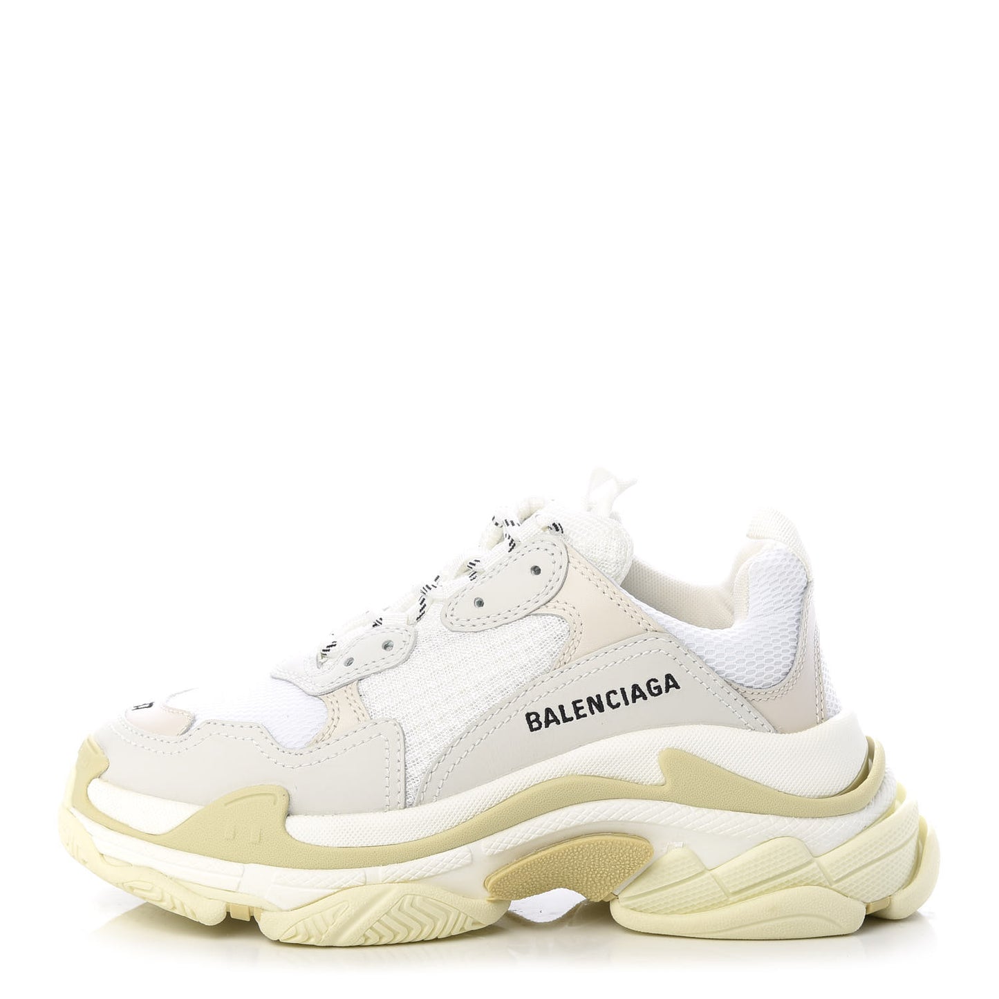 Fabric Mesh Womens Triple S Sneakers 37 White