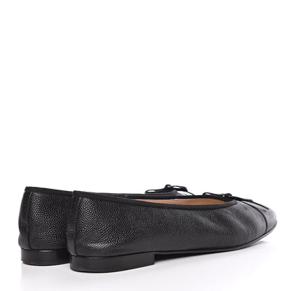 Chanel Caviar CC Cap Toe Ballerina Flats 42 Black 4 of 17