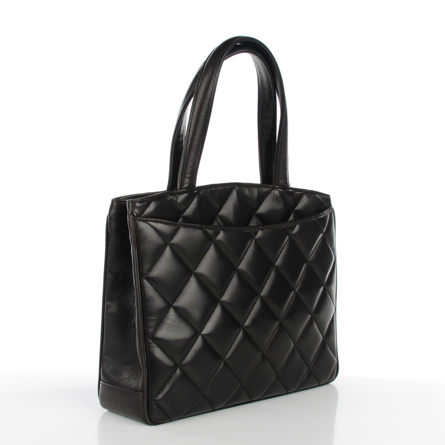 Lambskin Quilted Tote Black