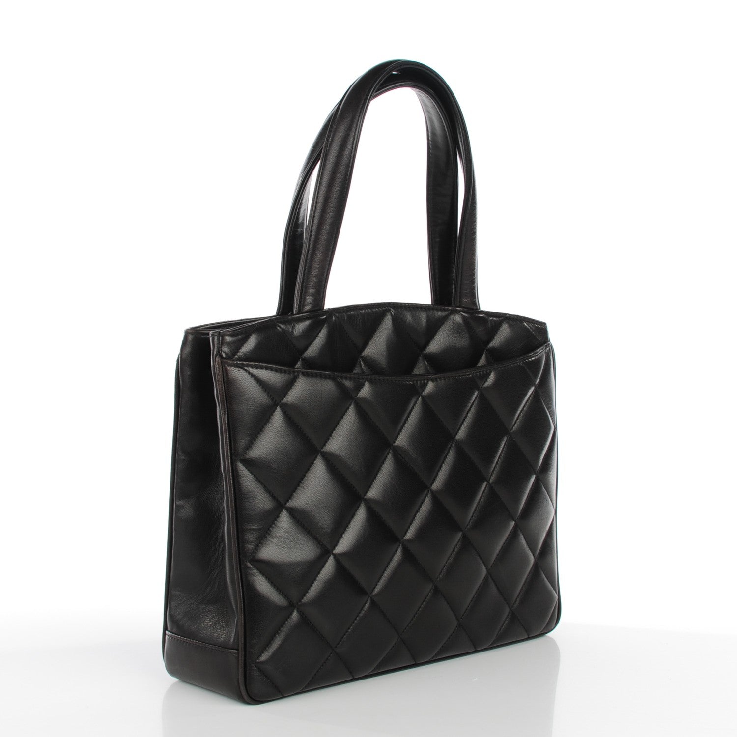 Chanel Lambskin Quilted Tote Black 3 of 8