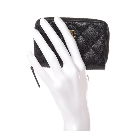Chanel Caviar Quilted Zip Coin Purse Black 2 of 8