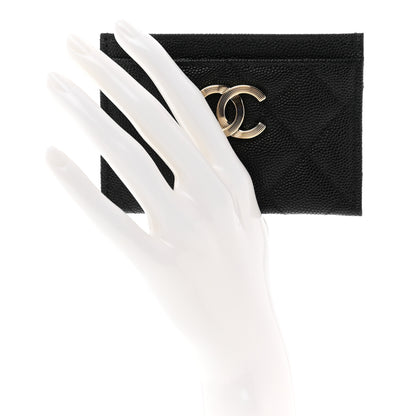 Chanel Caviar Quilted Striated Card Holder Black 2 of 8