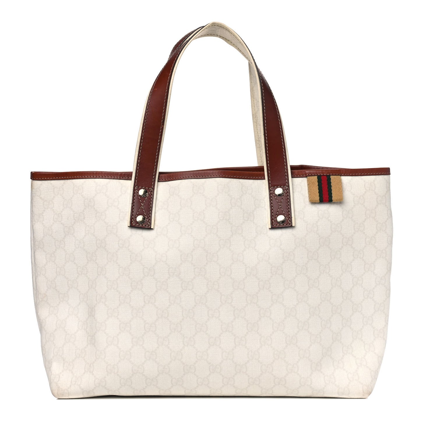 GG Plus Monogram Medium Signature Web Loop Tote White