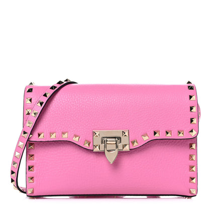 Valentino Garavani Pebbled Calfskin Medium Rockstud Flip Lock Crossbody Bag Dawn Pink 1 of 7