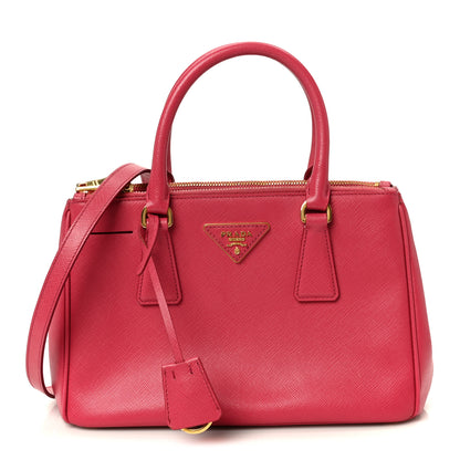 Prada Saffiano Small Galleria Double Zip Tote Peonia 1 of 10