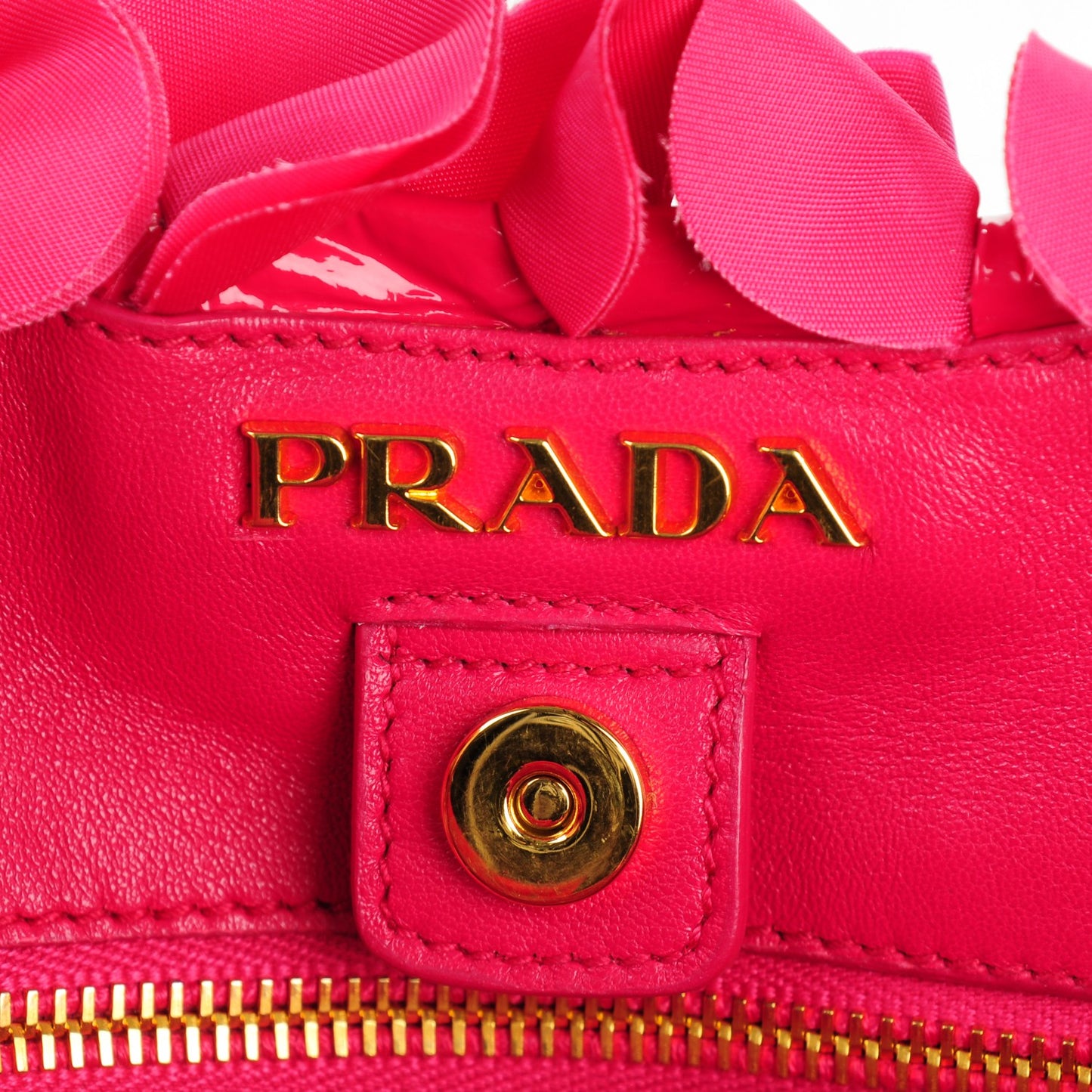Vernice Tessuto Nylon Ruffle Bag Fuxia