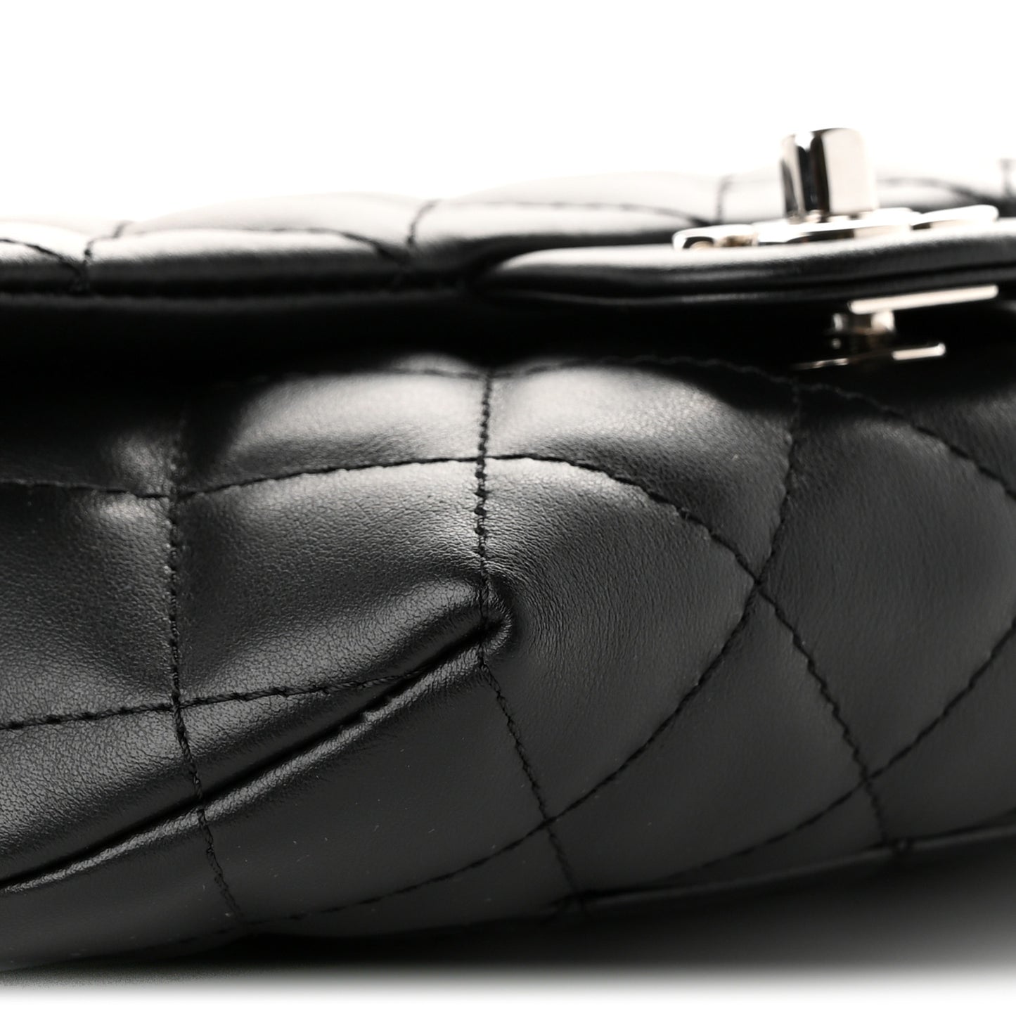 Calfskin Quilted CC Uniform Flap Belt Bag Black