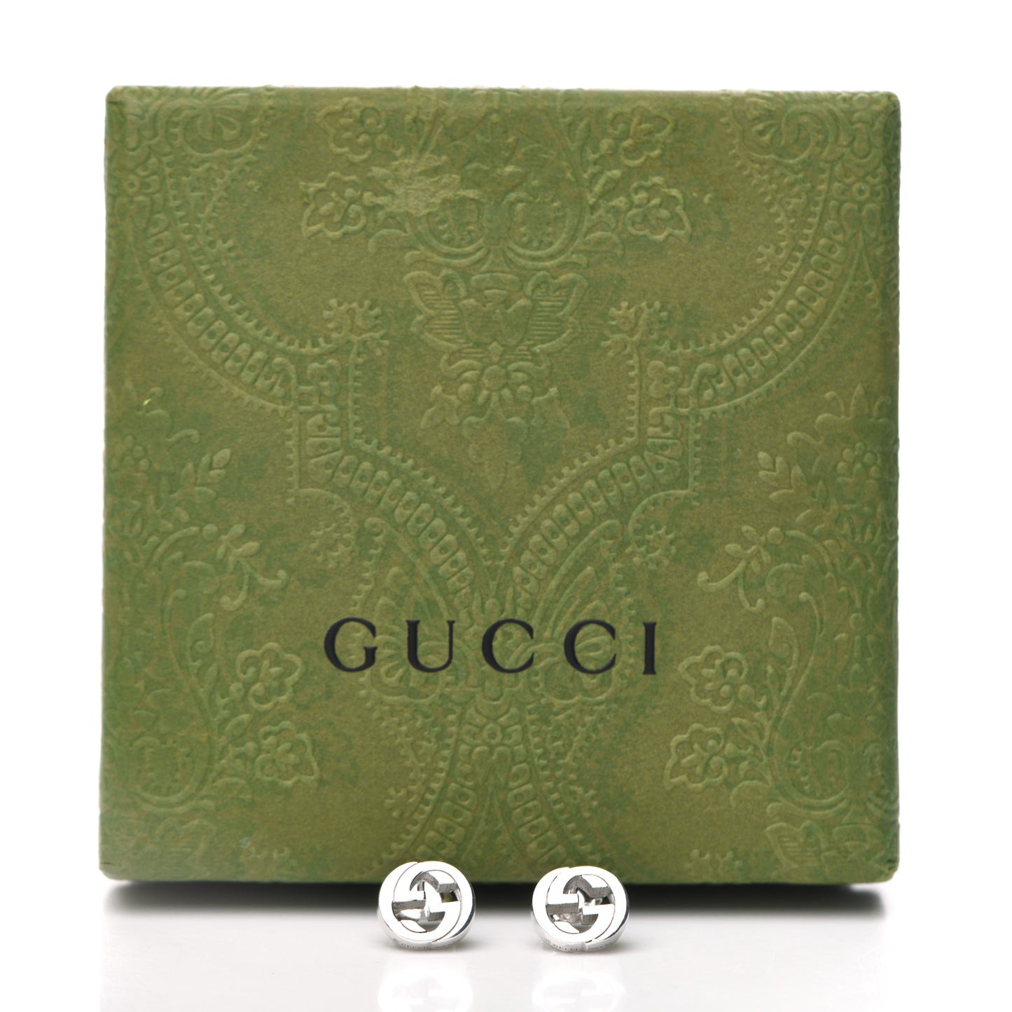 Sterling Silver Interlocking GG Stud Earrings