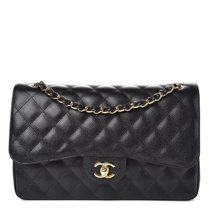 Chanel Caviar Quilted Jumbo Double Flap Black 1 of 10