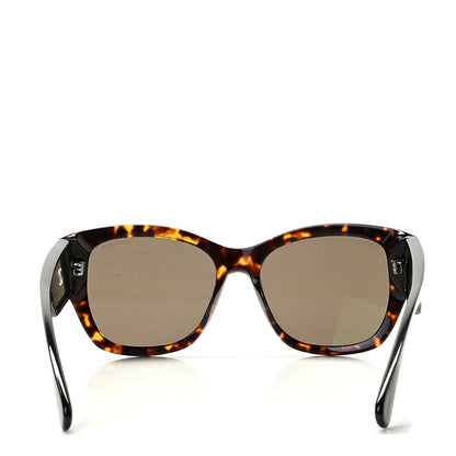 Chanel Acetate 18K White Gold Butterfly Sunglasses 5429 Dark Tortoise 4 of 8
