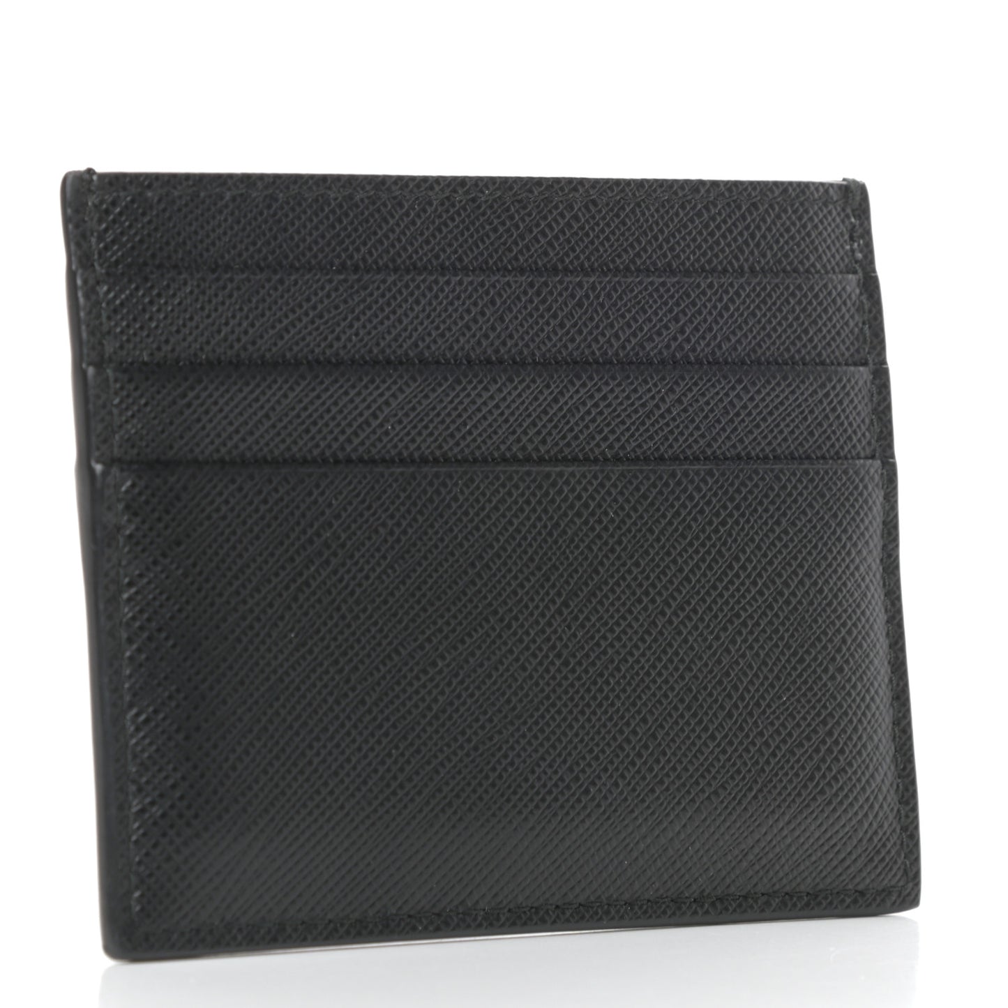 Saffiano Shine Smalto Monochrome Card Holder Black