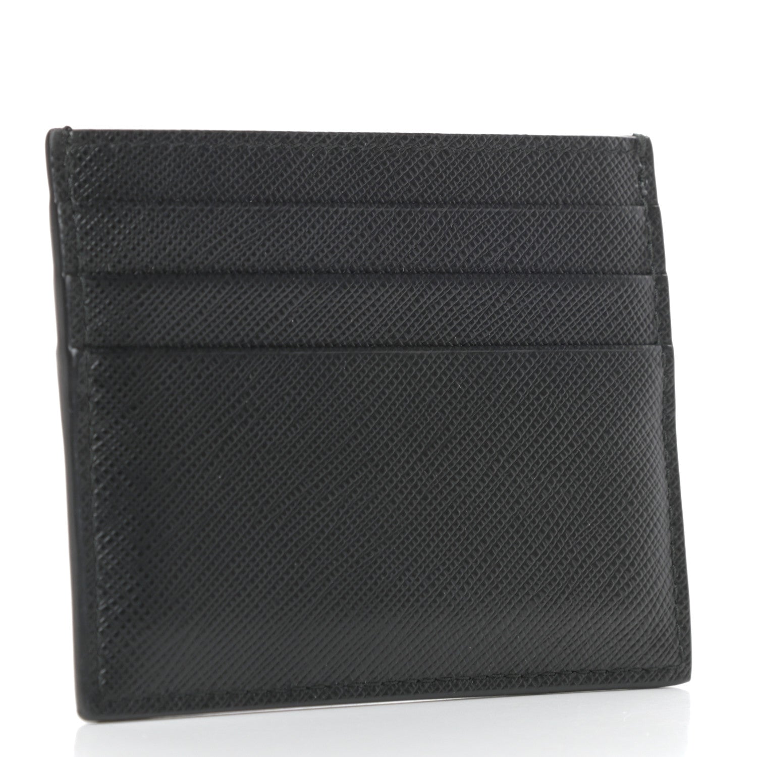 Prada Saffiano Shine Smalto Monochrome Card Holder Black 3 of 6
