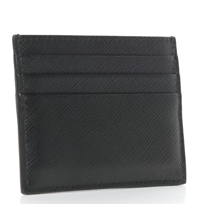 Prada Saffiano Shine Smalto Monochrome Card Holder Black 3 of 6