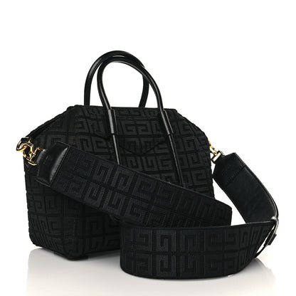 Givenchy Embroidered Canvas Mini Lock Antigona Shoulder Bag Black 2 of 5