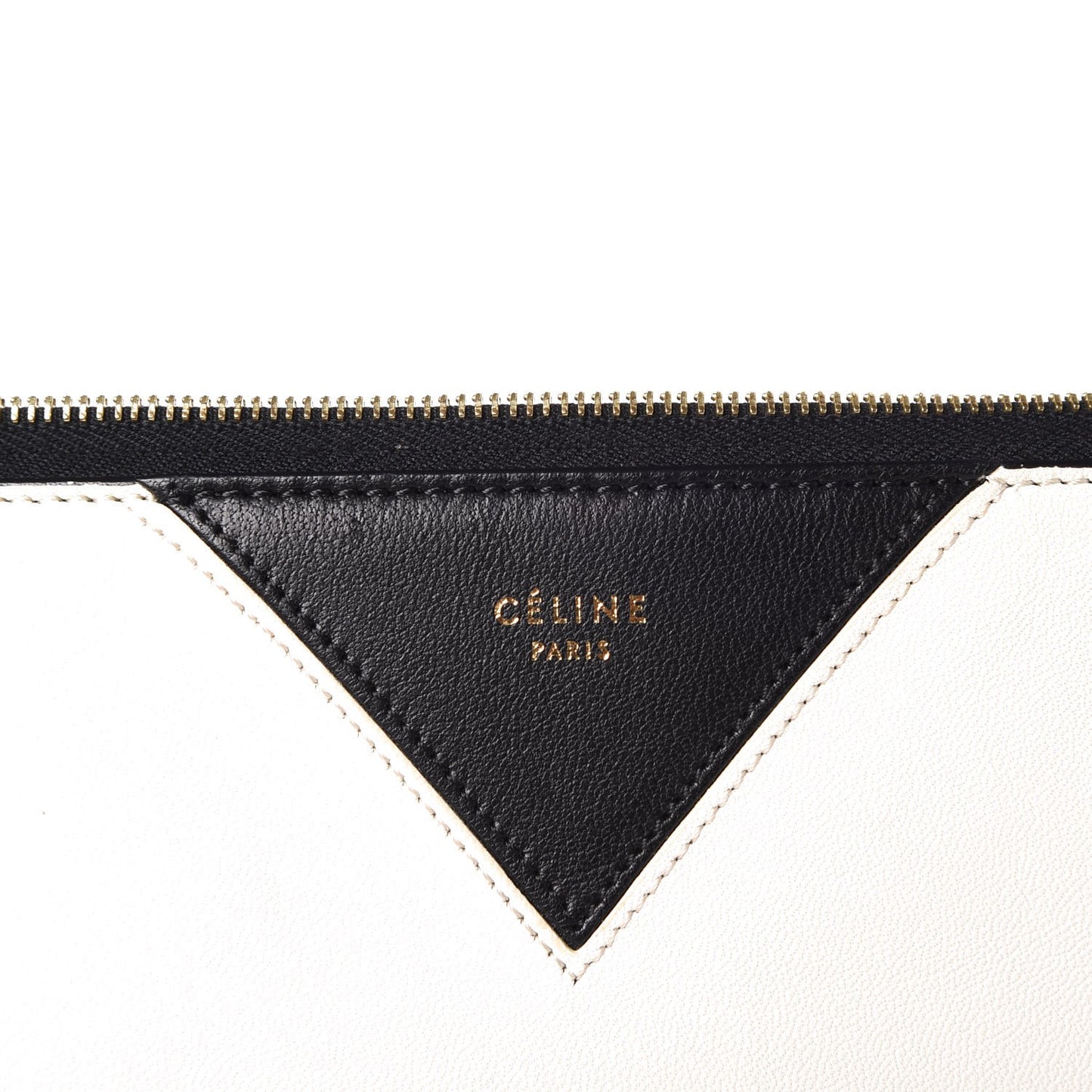 Lambskin Bi-Color Coeur iPad Clutch White Black